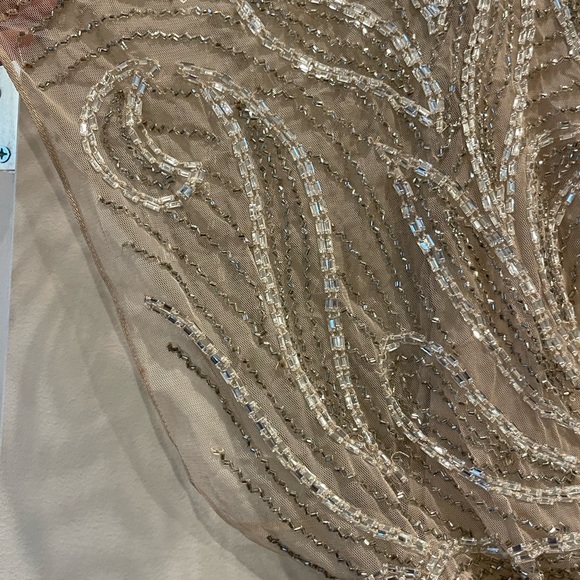 Aidan Mattox tan cocktail beaded dress - Picture 5 of 6